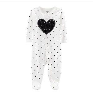 Carters Heart Zip-Up Cotton Sleep & Play